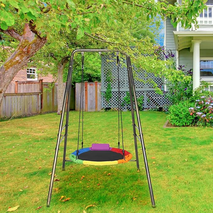 ONCLOUD Hanging Chair Stand Only Heavy-Duty Hammock Chair Stand Hold up to 450 LBS Outdoor Metal Frame Swing Stand for Patio Garden and Backyard (Antique Bronze Finish)