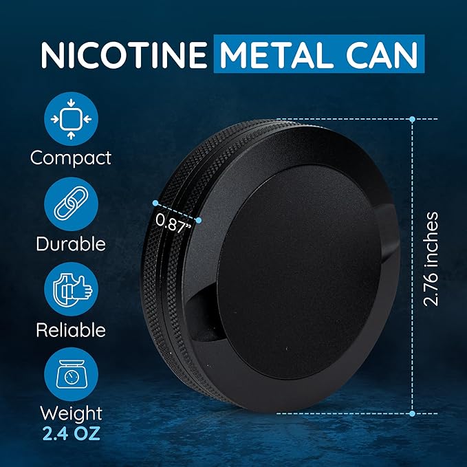 Premium Pouch Container | Metal Can | Moisture &amp Odor Proof Snus Can | Pouch Accessories