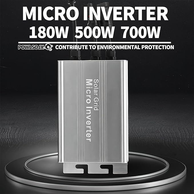 Solar Grid Tie Micro Inverter MPPT Smart Micro PV System 180W 500W 700W DC 18V-50V to AC Output 120V/230V Auto (700W)