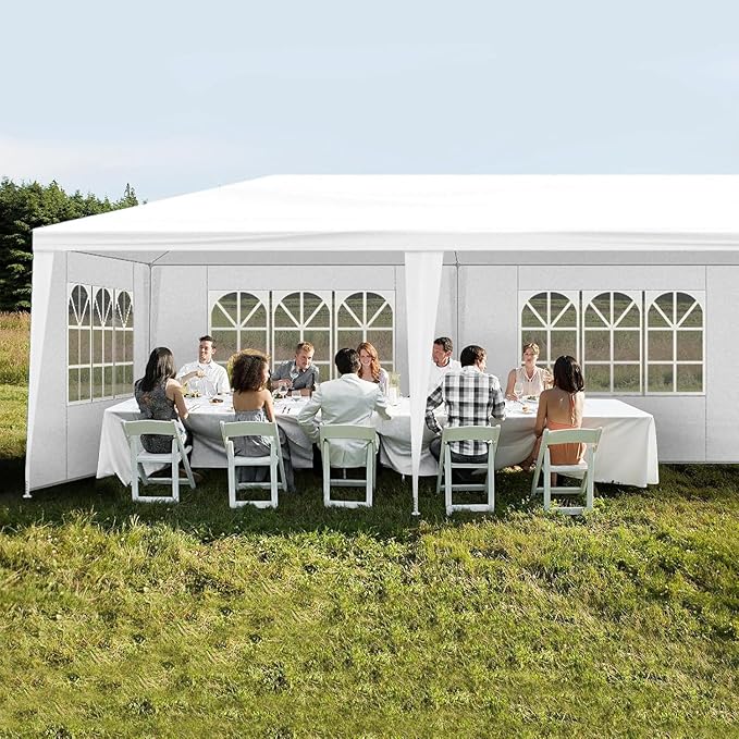 Outdoor Gazebo Canopy Wedding Party Tent Camping Shelter Commercial Instant Shelter Waterproof Tent with Removable Side Walls (10'x20' with 4 Sidewalls)