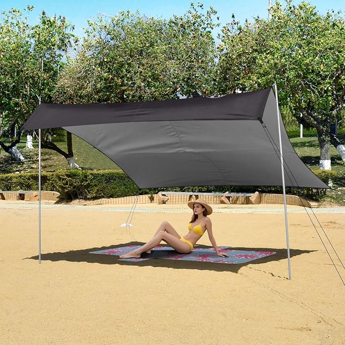 ALAZA Elephant Paisley Beach Tent Sun Shelter UPF50+ Protection Beach Shade Canopy w/ 4 Sandbags for Outdoor Camping Fishing Backyard Fun Picnic 10x9 ft