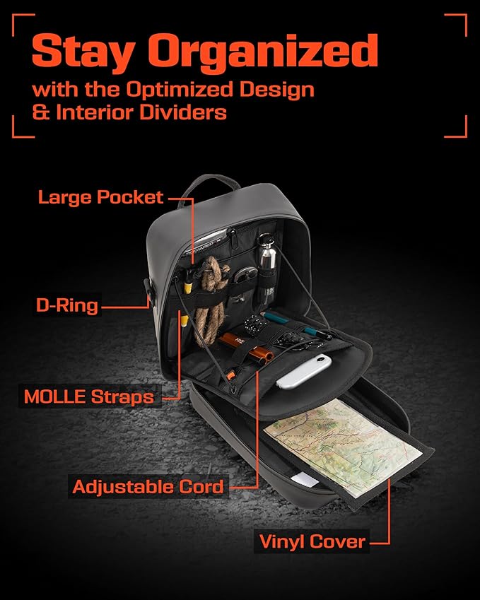 Waterproof Molle Pouch - Attach to Backpacks &amp Belts - Ideal EDC Pouch Organizer for Medical Gear Flashlight Firestarter Phones and More - Rugged Carrier for Outdoor Travel &amp Adventure