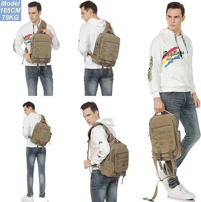 NICGID Tactical Military Backpack Daypack Molle Army Assault Pack Bug Out Bag Travel Fishing Hiking Trekking Rucksack