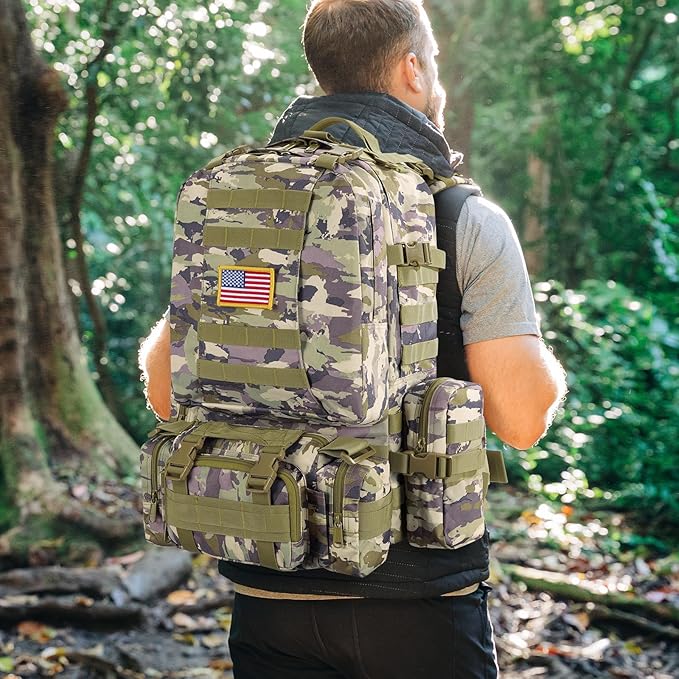 CVLIFE Tactical Backpack Military Army Rucksack 60L Large Assault Pack Detachable Molle Bag Auriclash