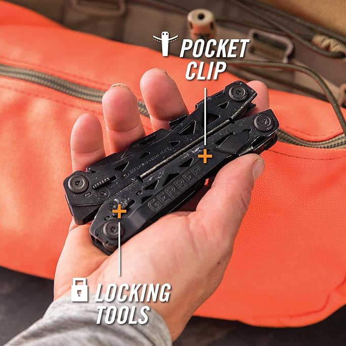 Gerber Gear Suspension-NXT EDC Multitool 15-in-1 Pocket Knife Needle Nose Pliers and Wire Stripper for Camping and Survival Black