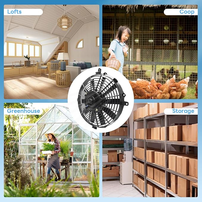 ECO-WORTHY Solar Powered Fan+100W Solar Panel with Pair of 16ft Solar Cable for Chicken Coops Attic Greenhouse - DELIVERY in 2 PARCELS
