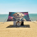 ALAZA Funny Space Starry Labrador Beach Tent Sun Shelter Portable Canopy Sunshade for Outdoor Camping Picnics Backyard Fun 10x9 ft