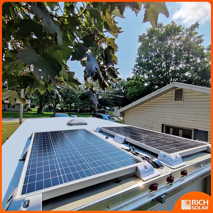 RICH SOLAR Solar Panel Roof Drill-Free Corner Bracket Mount for RV Boats Caravans Marine Motorhomes &amp Set of 6(Corner Bracket) White