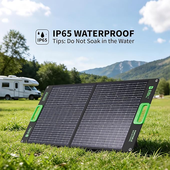 EBL 100 Watt Solar Panel Foldable Solar Charger for Power Station Portable Solar Panels w/Kickstands High Efficiency IP65 Waterproof for Camping RV Off-Grid Outdoor