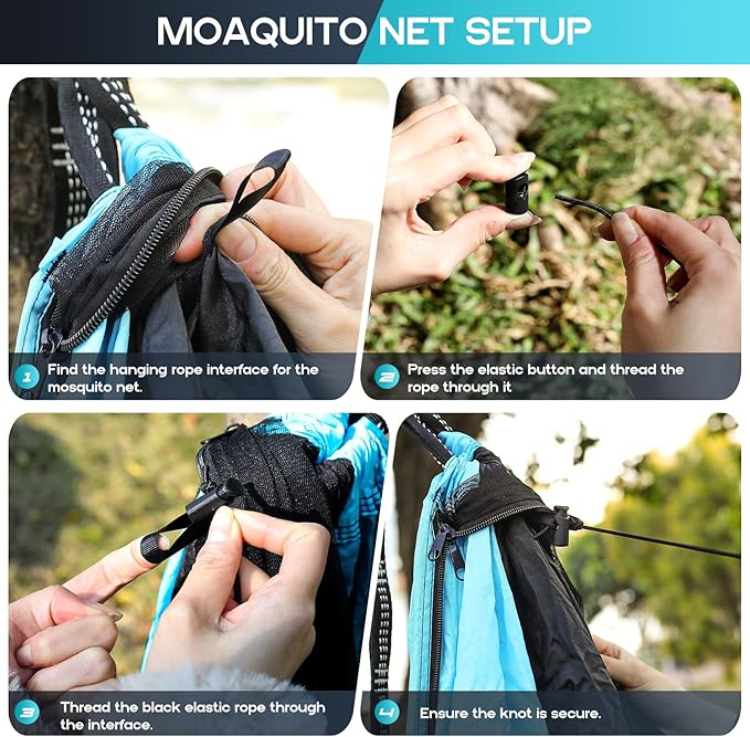 Camping Hammock Mosquito NetDouble &amp Single Portable Hammocks Hammocks with 2 Tree StrapsHammock Tent for Travel CampingCamping Accessories for Indoor Outdoor Hiking Backpacking Backyard Beach