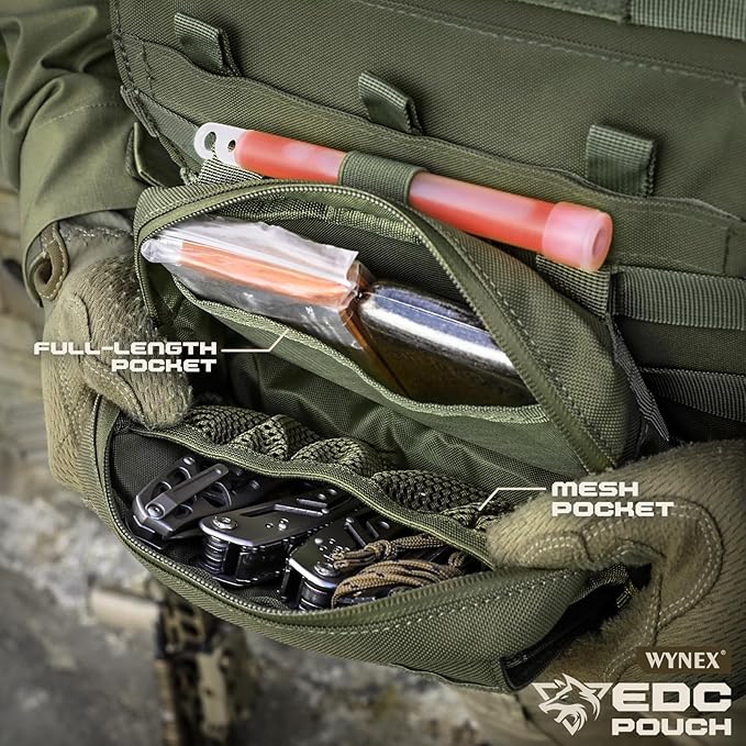 WYNEX Tactical Folding Admin Pouch Molle Tool Bag Utility Organizer EDC Medical Bag Modular Pouches Tactical Attachment Admin Pouch