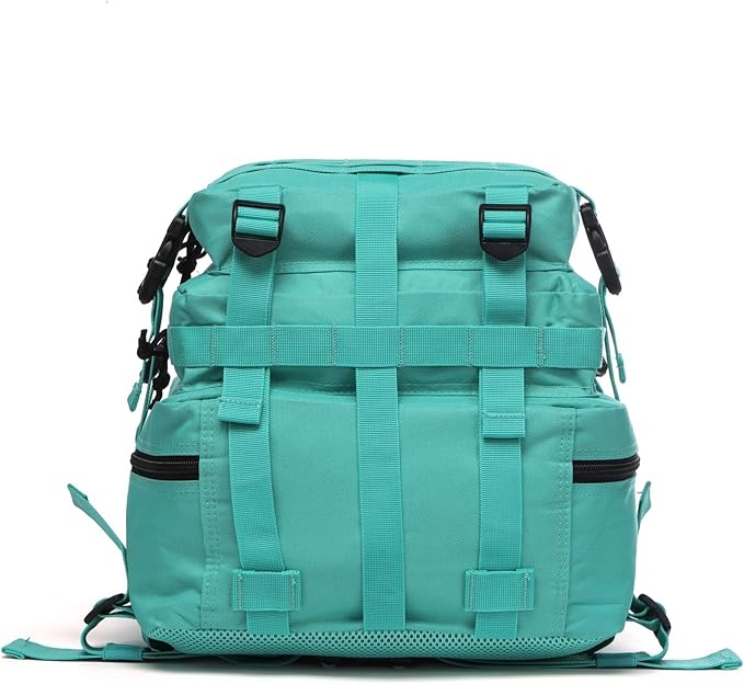 50L Sturdy Nylon Waterproof Fishing Hunting Backpack Outdoor Military Rucksacks Tactical Sports Camping Hiking (Cyan)