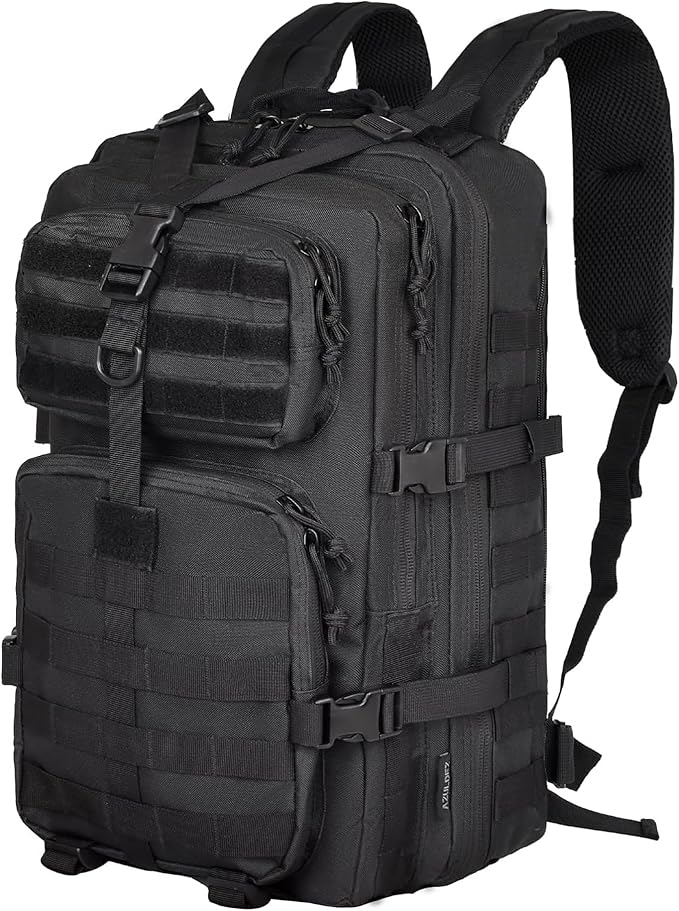 40L Military Tactical Backpack for Men Tactical Laptop Backpack with Molle Waterproof Army 3 Days Assault Pack &amp Bug Out Bag for Hiking (09-Black)