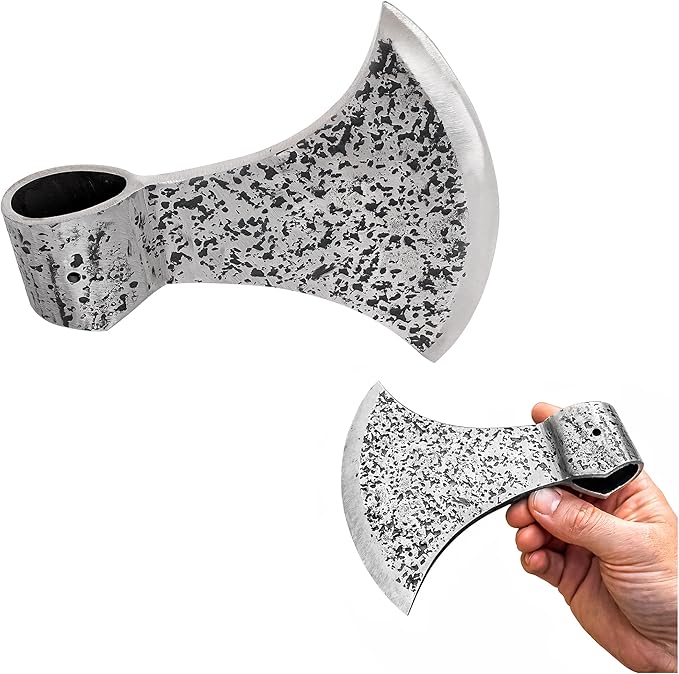 Hand Forged Carbon Steel Viking Axe Head Hammered Antique Finish Norse Hatchet Head for Camping Woodworking Crafting &amp Historical Projects (Broad Axe Head - 6.6 Inches)