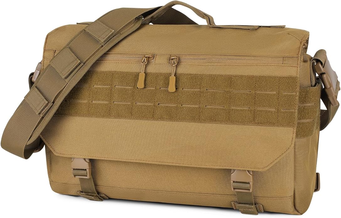 HUNTVP Messenger Bag Tactical Messenger Bag Men Canvas Shoulder Crossbody Military Laptop Bag for Work Outdoor Camping Hiking
