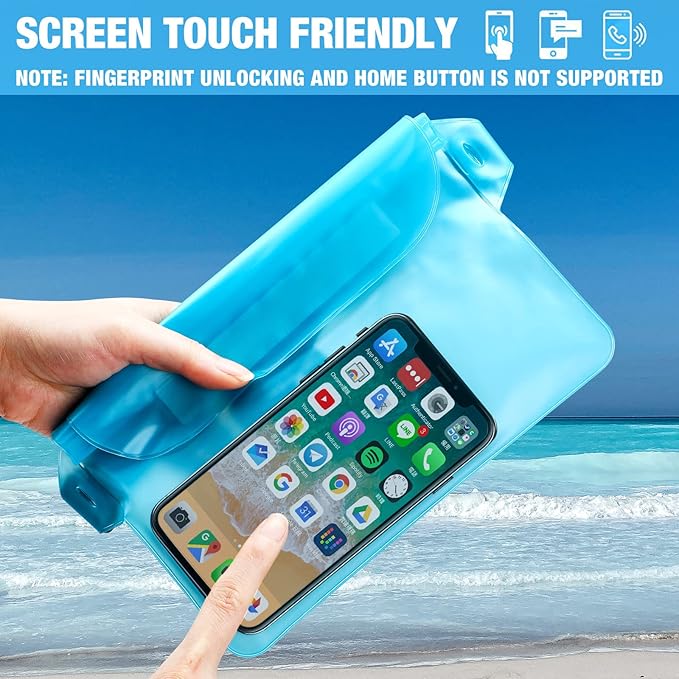 24 Pcs Phone Waterproof Pouch Bag with Waist Strap Waterproof Fanny Pack Keep Your Phone and Valuables Safe and Dry for Beach Accessories Kayaking Swimming Boating Snorkeling Pool Water Park 12 Color