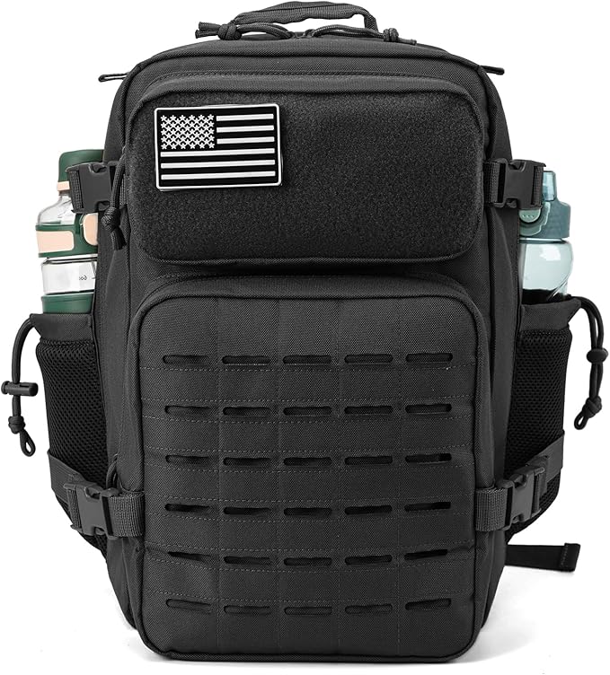 QT&ampQY 25L/45L Military Tactical Backpack For Men Molle Daypack 3 Day Bug Out Bag Hiking Rucksack With Bottle Holder