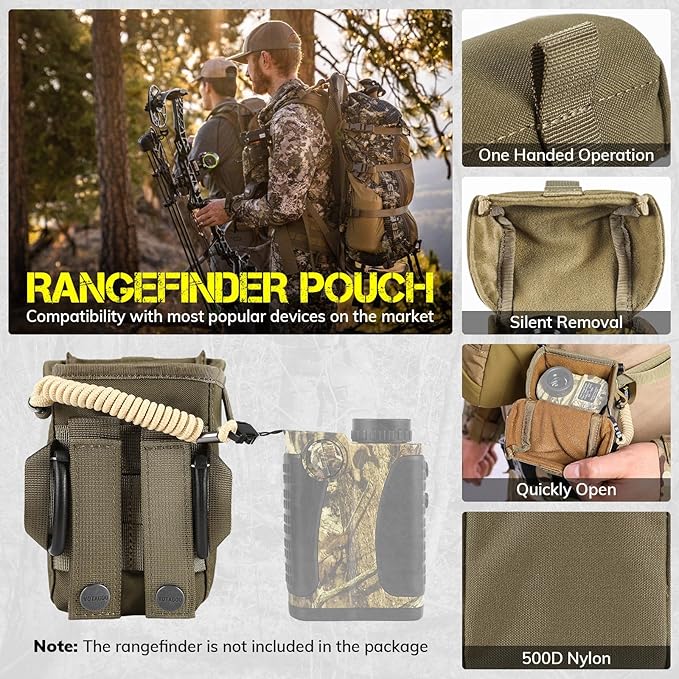 Rangefinder Pouch with Protective Padding and Quick-Release Buckle Molle Compatiblefor Binocular Packs Tactical Hunting Bag Accessory