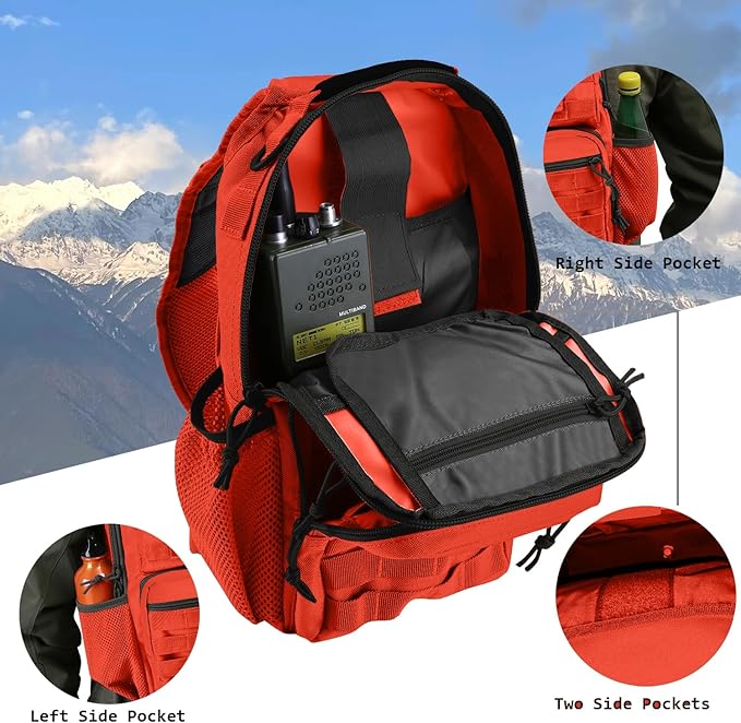 Rover Sling Pack Tactical Shoulder Sling Bag Backpack with Bottle Holder Crossbody Chest Bag Orange