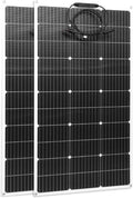 100W 12V Flexible Solar Panel High Efficiency PERC Monocrystalline Solar Panel Ultra-Thin Lightweight 4.19lbs IP67 Waterproof for RV Boat Camping Home Roof Balcony-White-2pack