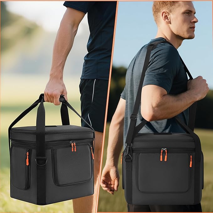 Carrying Case Compatible with Anker SOLIX C1000/C1000 Gen 2/C800/C800 Plus Portable Power Station Bag with Shoulder Strap Portable Generator Cover Compatible for Outside (Black without wheels)