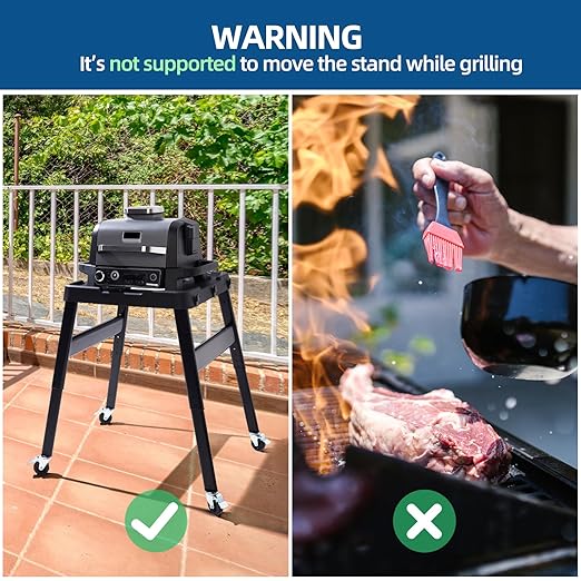 3 Inch Caster Wheels for Ninja XSKUNSTAND Outdoor Stand Grill Accessories with Brake 360 Degree Silky Swivel 4 Pack Wheel Kit for Ninja Woodfire Outdoor Grill/Pizza Oven Stand (Casters Only)
