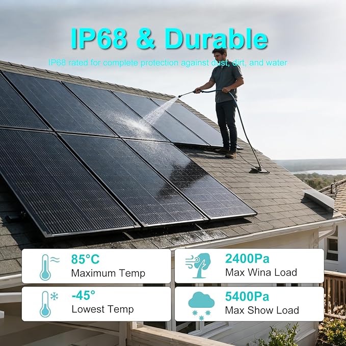 100 Watt Solar Panel18BB N-Type 18V 100W Solar Panel 25% High Efficiency Monocrystalline PV Modules IP68 Waterproof for RV Marine Rooftop Farm Trailer Home Off-Grid System