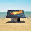 ALAZA Basketball Starry Sky Beach Tent Sun Shelter UPF50+ Protection Beach Shade Canopy w/ 4 Sandbags for Outdoor Camping Fishing Backyard Fun Picnic 10x9 ft