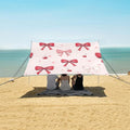 ALAZA Bow Red Cherry Pattern Beach Tent Sun Shelter Portable Canopy Sunshade for Outdoor Camping Picnics Backyard Fun 10x9 ft