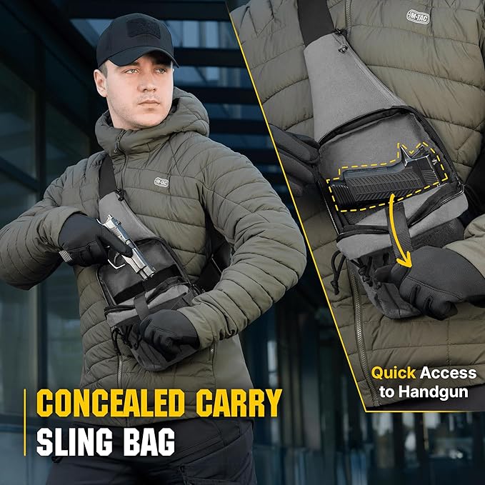M-Tac CCW Sling Bag for Men &amp Women - EDC Shoulder Bag Tactical - Crossbody Concealed Carry Bag - Mens Chest Pack