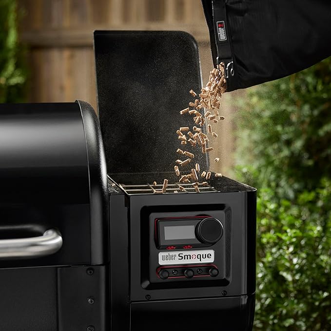 Weber Smoque™ XL 34‑Inch Pellet Smoker Black – Outdoor BBQ Pellet Grill with SmokeBoost™ SmoqueVent™ Airflow System &amp Rapid React™ PID Temperature Control