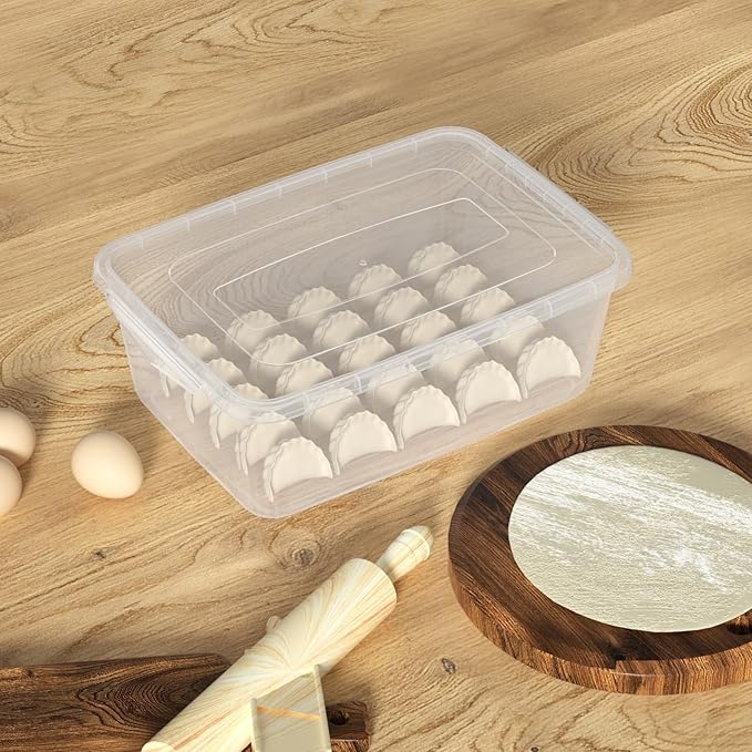 6.5 Quart Clear Plastic Bin Small Pizza Dough Box Storage Containers with Lids 4 Packs