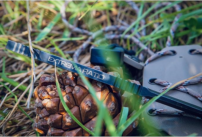 Extrema Ratio - Versa (Black - Expeditions) Fixed Blade Knife Böhler N690 Steel Blade with Dark Stone Finish Lightweight Aluminum Handle Ergonomic Design Precision Italian Craftsmanship