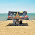 ALAZA Paris Magnificence of The Eiffel Tower Space Beach Tent Sun Shelter Portable Canopy Sunshade for Outdoor Camping Picnics Backyard Fun 10x9 ft
