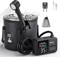 Mytrix Portable Camping Shower Pump with Foldable Bucket 10L/Min High Flow 7800mAh Rechargeable Battery 4 Spray Modes IPX8 Waterproof Outdoor Shower for Hiking Travel &amp Pets