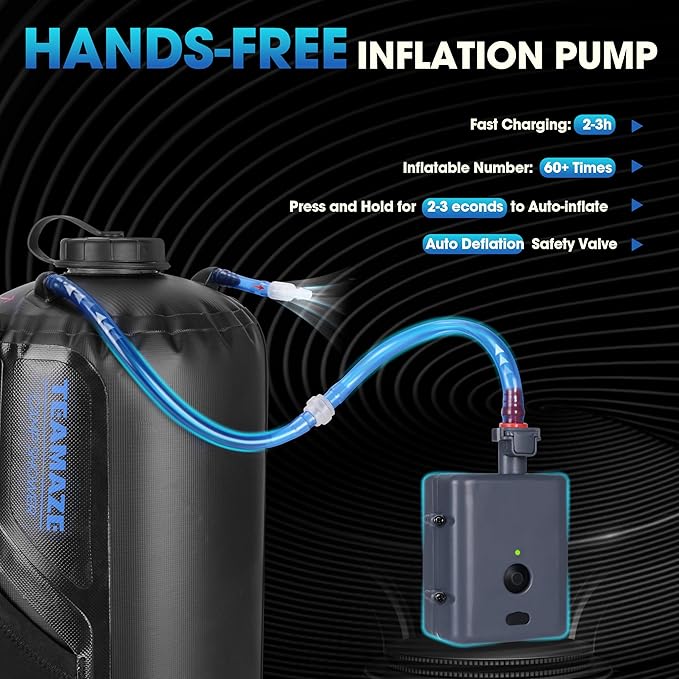 Teamaze Portable Shower12L/3.2 Gal Solar Camping Shower Bag with Auto Pressure PumpPortable Outdoor Shower for CampingBeachHikingRVPet Bath