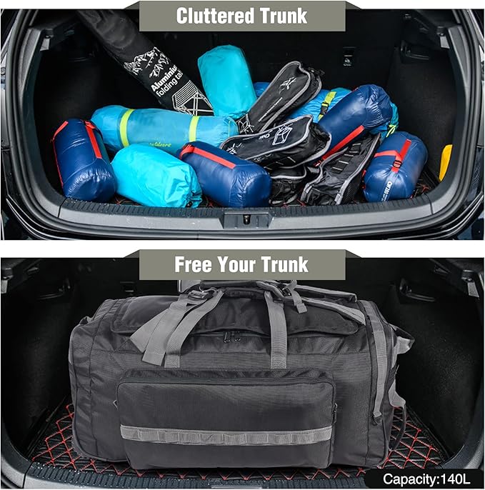 REDCAMP 85L/120L/140L Foldable Duffle Bag with Wheels Large Travel Duffel Bag