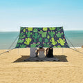 ALAZA Cactus Cacti Flower Beach Tent Sun Shelter UPF50+ Protection Beach Shade Canopy w/ 4 Sandbags for Outdoor Camping Fishing Backyard Fun Picnic 10x9 ft