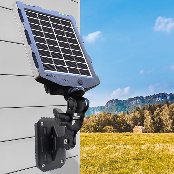 Trail Camera Solar Panel WingHome Solar Battery Charger Kit 12V/1A 6V/1.5A with Build-in 2000mAH Rechargeable Lithium Battery IP66 Waterproof Hunting Accessory