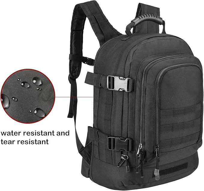 Tactical Backpacks Assault Pack 3 Day Bag Expandable Backpack Out Bag Classic Case Travel Hiking (Black with Belt)