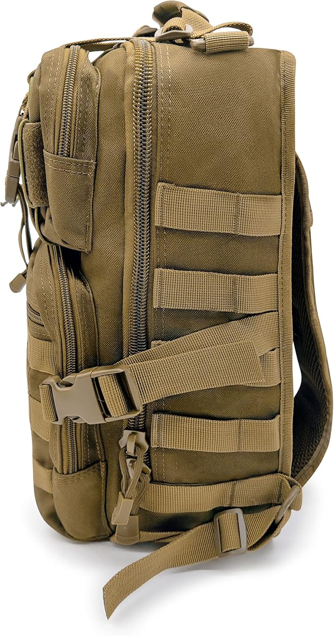 Silfrae Tactical Sling Bag Military Single Shoulder Backpack Chest Bag Range Bags (Sand)