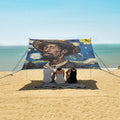 ALAZA African American Gogh Starry Sky Beach Tent Sun Shelter UPF50+ Protection Beach Shade Canopy w/ 4 Sandbags for Outdoor Camping Fishing Backyard Fun Picnic 10x9 ft