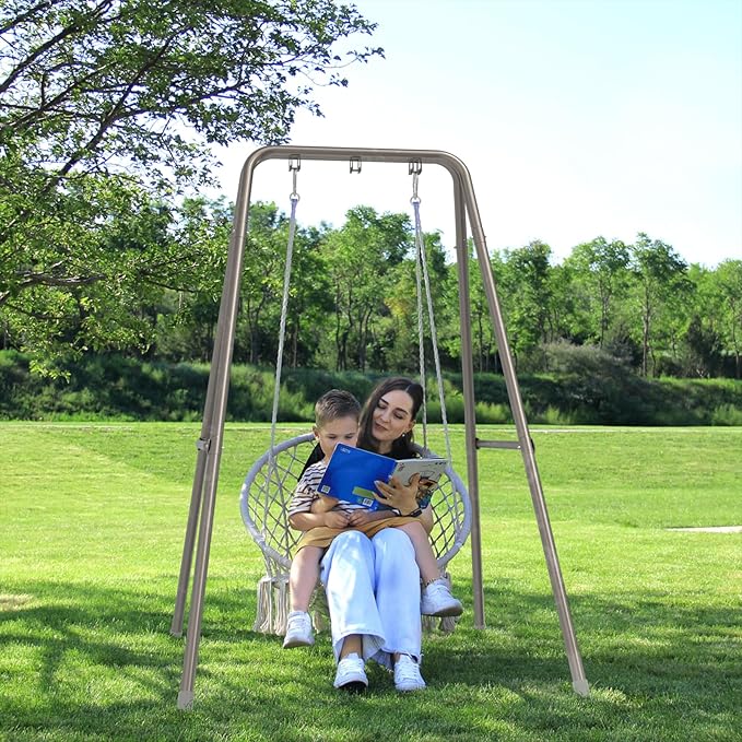 G TALECO GEAR Hammock Chair StandHeavy-Duty Steel Hammock Stand300LBS Multi-Use Swing Stand for Outdoor IndoorHammock Chair not Include (Silver)