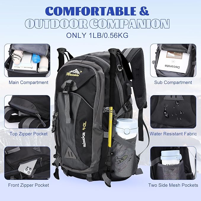 Waterproof Outdoor Multifunctional Camping Large Capacity Casual Sports Fitness Fashion Bag Tactical Hiking Backpack Oxford Material for Outdoor Running Travel bag Laptop Backpack &amp Student Backp