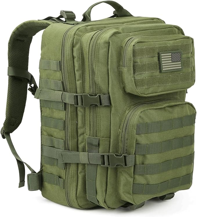 Military Tactical Backpack Large Army 3 Day Assault Pack Molle Bag Backpacks (ACU Camo) (Army Green)