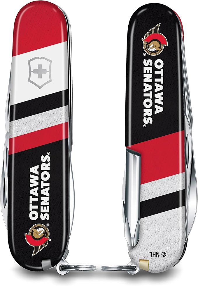Victorinox Tinker Swiss Army Knife – Compact 12 Function Swiss Made Pocket Knife with Large Blade Small Blade and Bottle Opener – Ottawa Senators