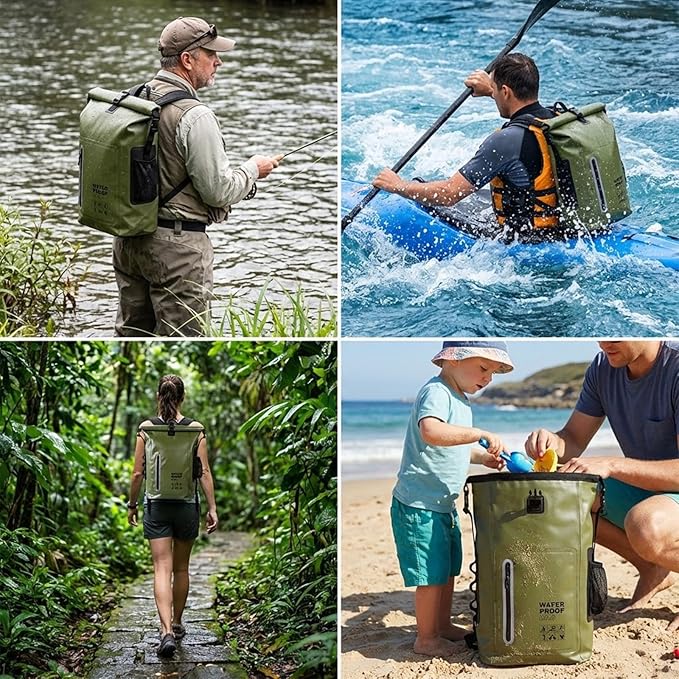 Dry Bag Waterproof 25L-Floating&ampLightweight Bags for Women Waterproof Backpack for Kayaking Boating FishingPaddle boarding Camping HikingRoll-Top Seal&ampAdjustable Shoulder Straps