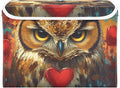 AIXIWAWA Lidded Storage Cube (Owl with Heart) Fabric Foldable Closet Bins with Flip Lid and Handles Organizer Basket Container 16.5 x 12.6 x 11.8 IN