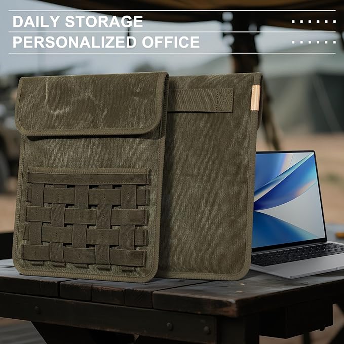 Gexmil Laptop Sleeve 16 inch 15-15.6 Inch Laptop Cover Compatible with MacBook Pro 16 M4 M3 M2 M1 HP Acer Dell Lenovo ASUS Notebook Computer Sleeve Bag with Pocket Army Green