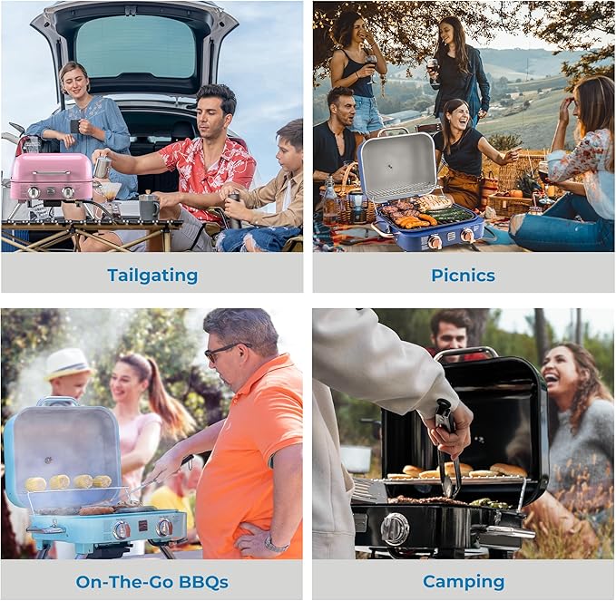 Kenmore 2-Burner Portable Tabletop Retro Gas Grill